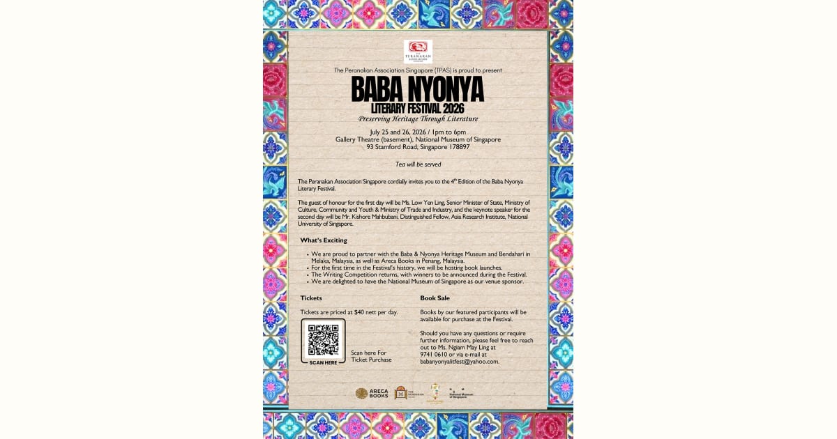 Baba Nyonya Literary Festival 2026 programme poster