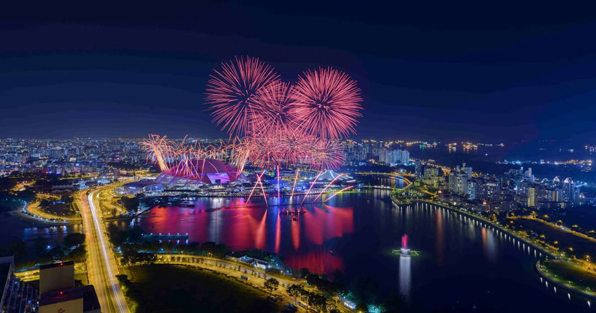 National Day fireworks over Kallang Basin
