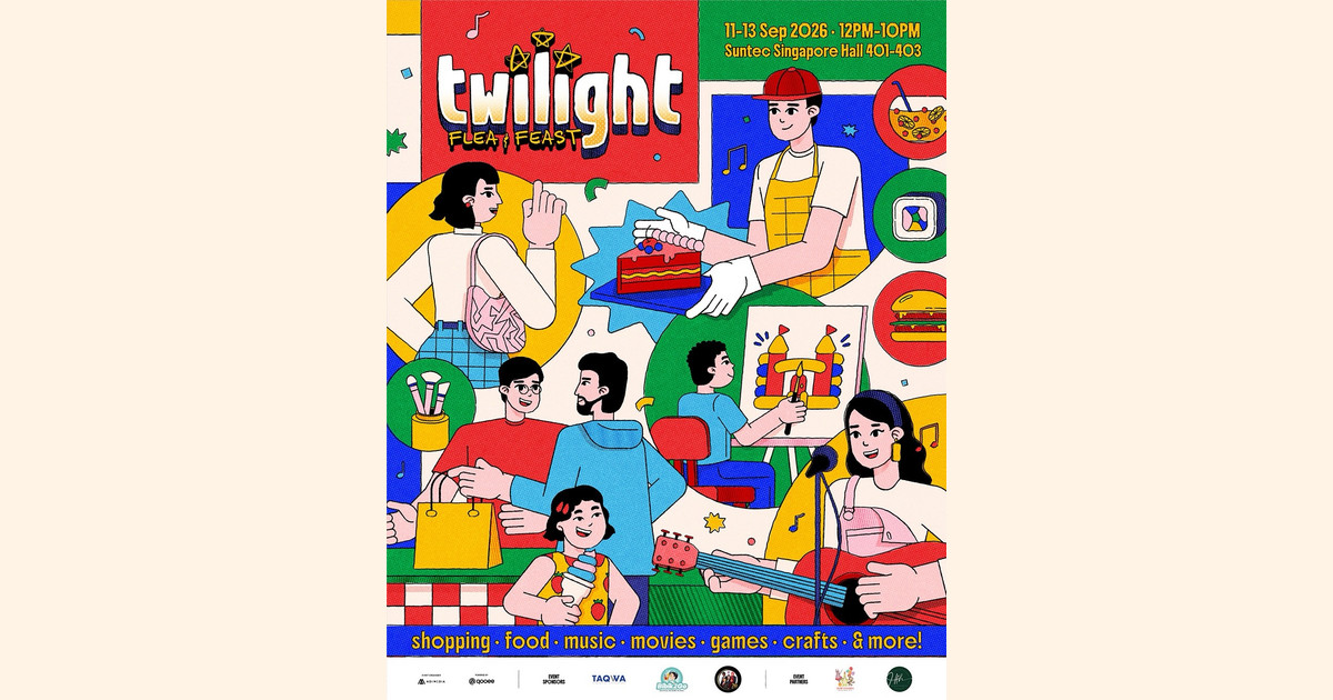 Official Twilight September 2026 poster showing food, shopping and live music